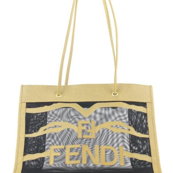 Fendi Handbags - Fendi Sand Beige Mesh Zebra Tote Bag 612ff316